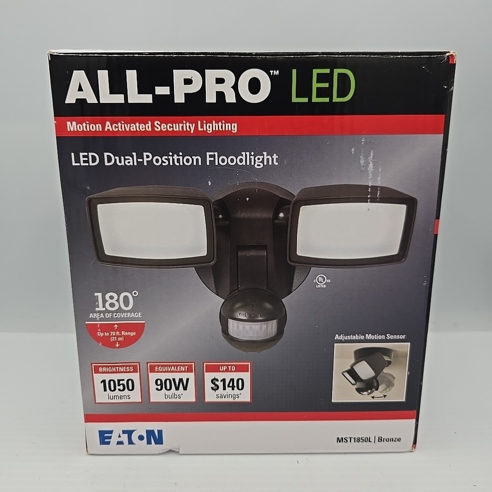Eaton MST1850L Outdoor Lighting Bronze All-Pro LED Floodlight‎ Motion Activated